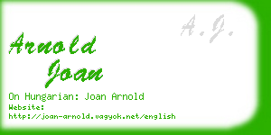arnold joan business card